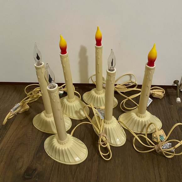 Holiday Vintage Window Drip Christmas Light Candles Ting Shen Set Of